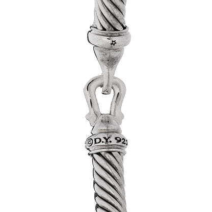 David Yurman Sterling Silver Diamond 5mm Cable Buckle Bracelet 3 of 3