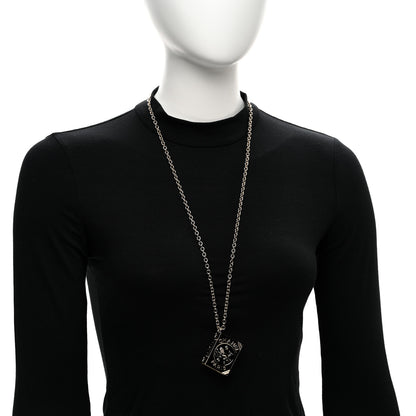 Chanel Metal CC Lion Book Locket Necklace Gold 2 of 6