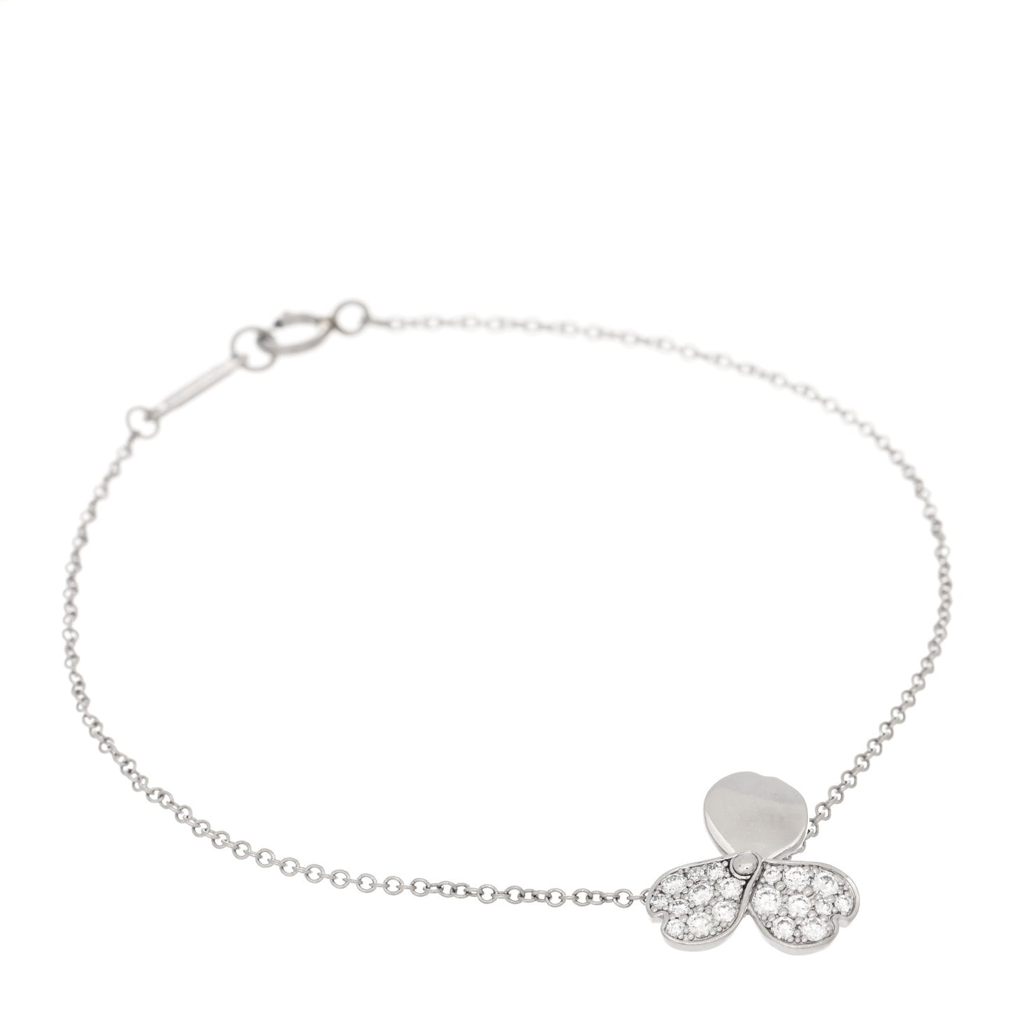 Platinum Diamond Paper Flowers Bracelet