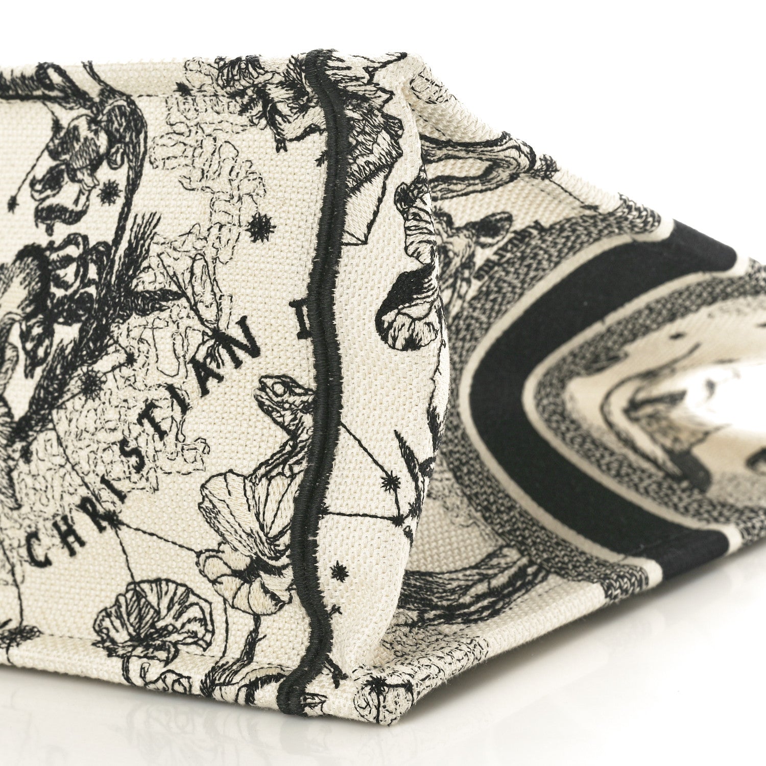 Christian Dior Canvas Zodiac Toile De Jouy Embroidered Medium Book Tote Latte 10 of 10
