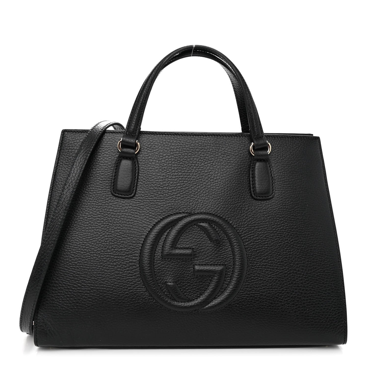Gucci Dollar Calfskin Large Soho Top Handle Satchel Black 1 of 12