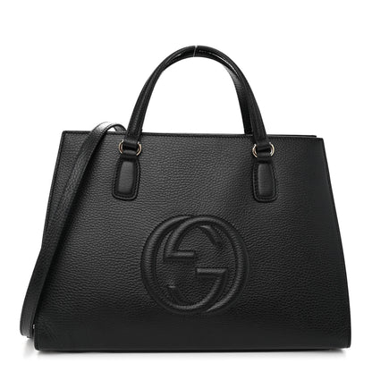 Gucci Dollar Calfskin Large Soho Top Handle Satchel Black 1 of 12