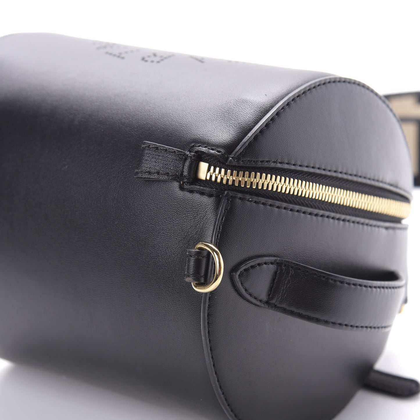 Eco Alter Nappa Perforated Logo Shoulder Bag Black