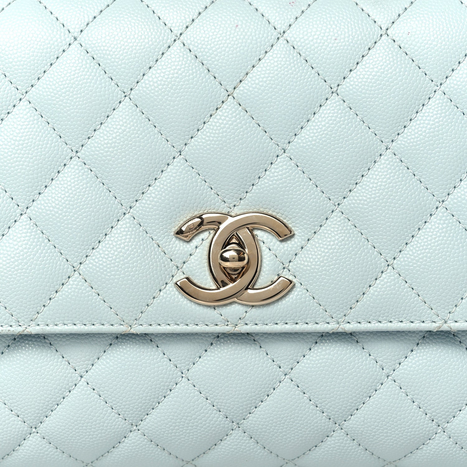 Chanel Caviar Quilted Small Coco Handle Flap Light Blue 7 of 10