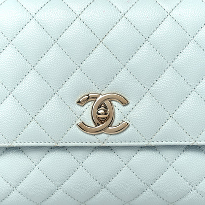 Chanel Caviar Quilted Small Coco Handle Flap Light Blue 7 of 10