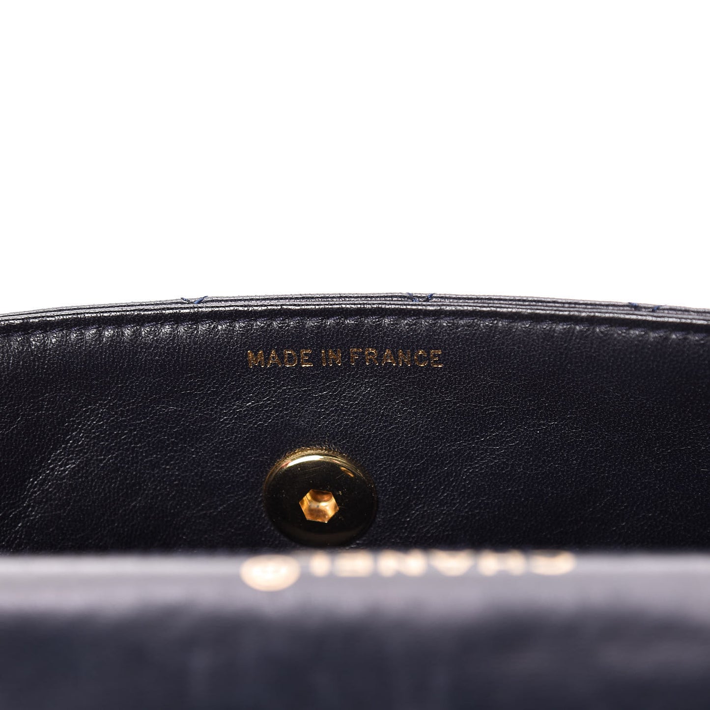 Lambskin Quilted Small Single Flap Navy