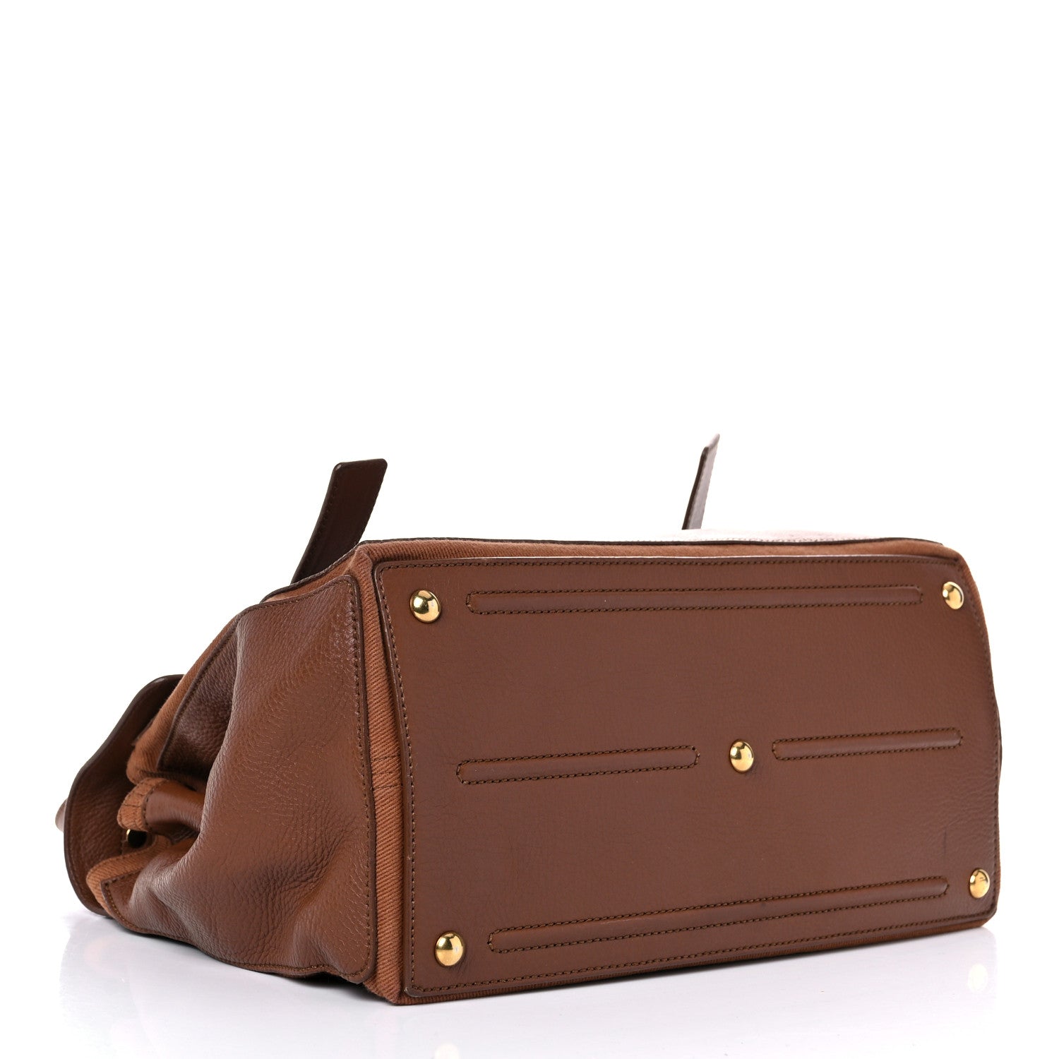 Saint Laurent Calfskin Canvas Medium Muse Two Brown 4 of 23