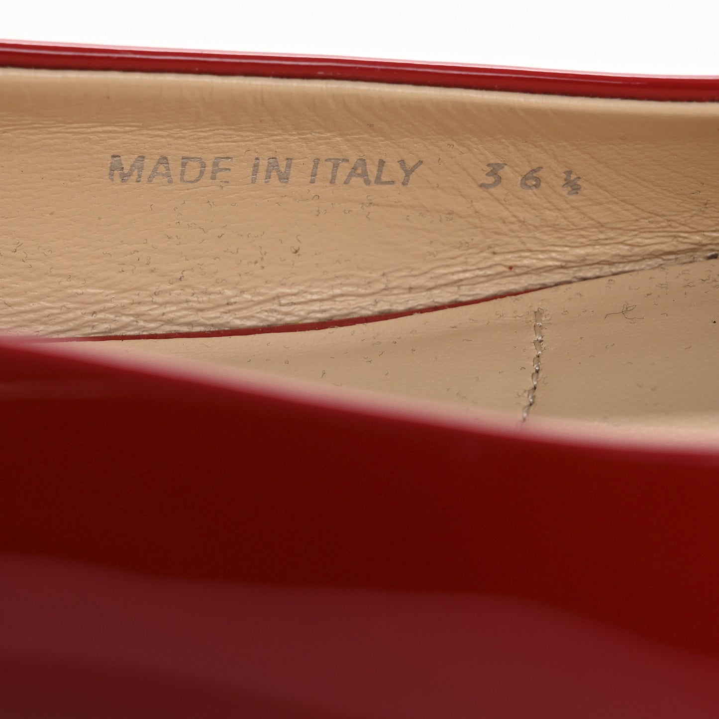 Patent Triangle Ballerina Flats 36.5 Rosso
