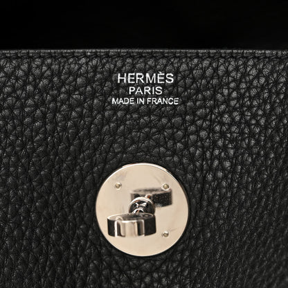 Hermes Taurillon Clemence Lindy 30 Black 6 of 10