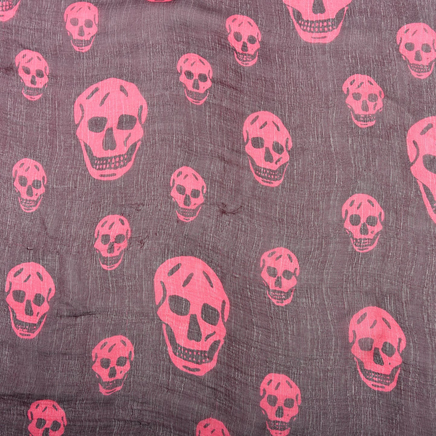 Silk Chiffon Skull Scarf Bordeaux