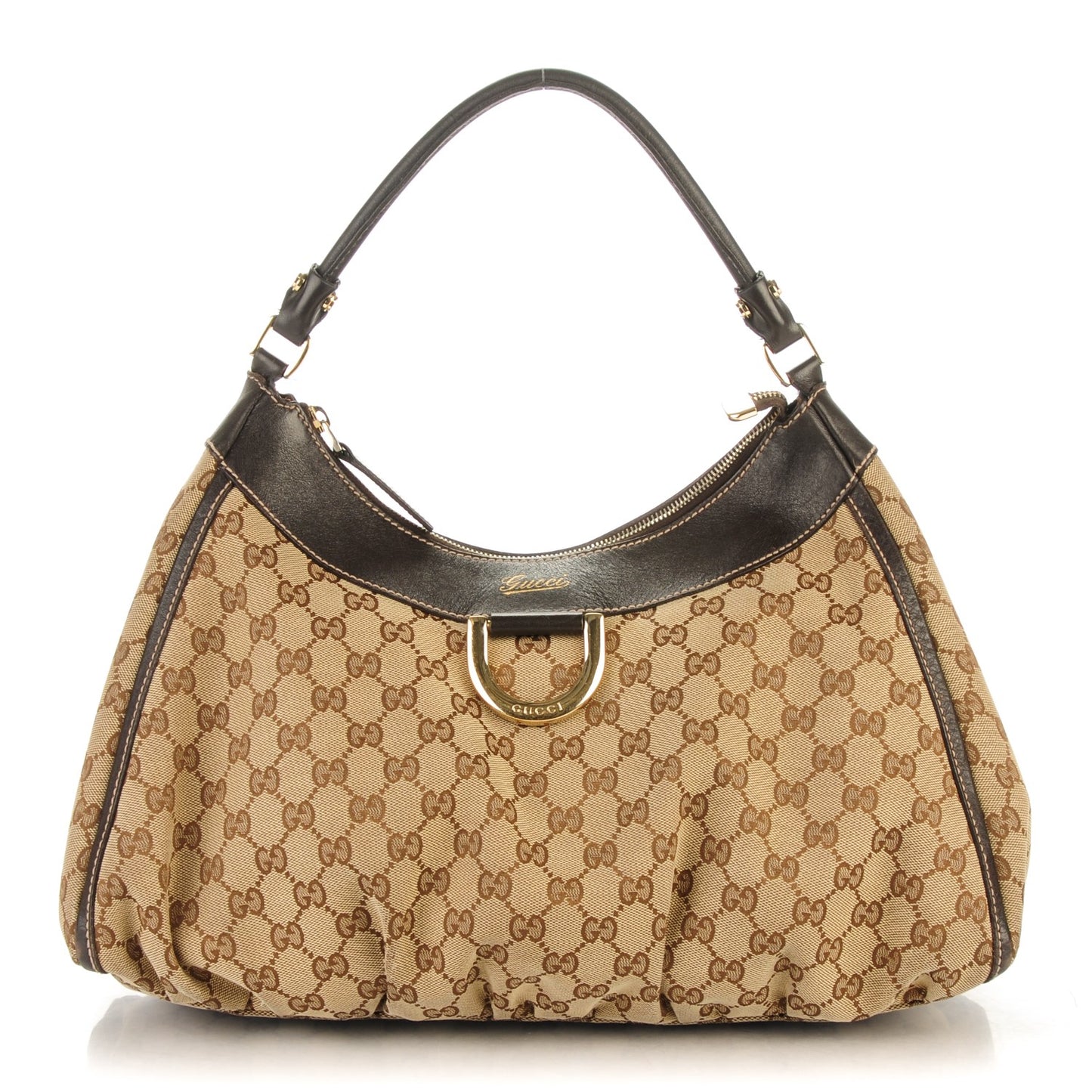 Monogram Large D Gold Hobo Dark Brown
