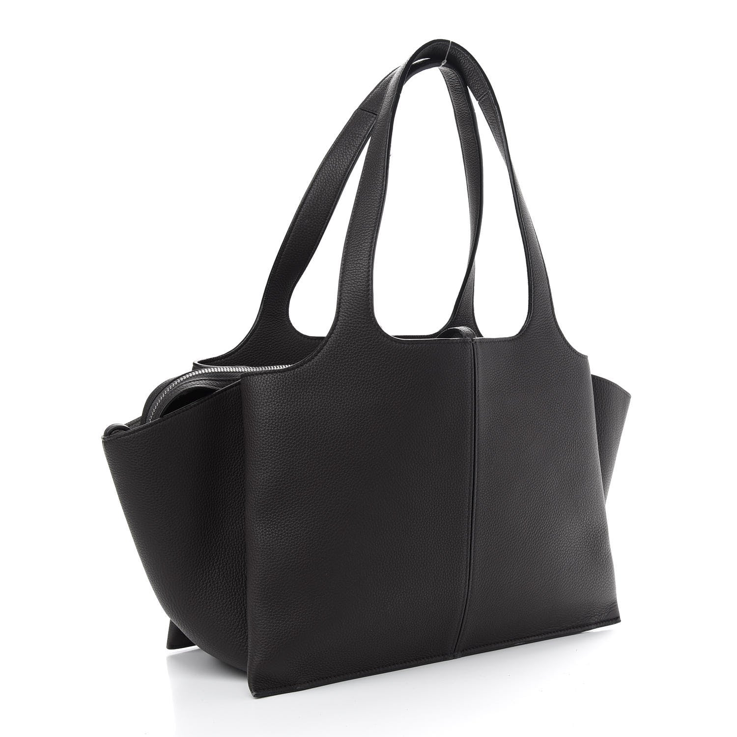 Celine Baby Grained Calfskin Small Tri-Fold Bag Anthracite 3 of 8