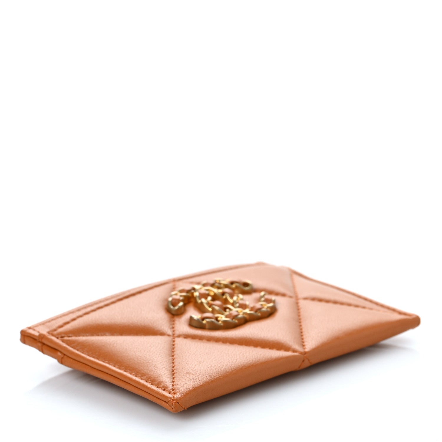Chanel Lambskin Quilted Chanel 19 Card Holder Brown 4 of 9