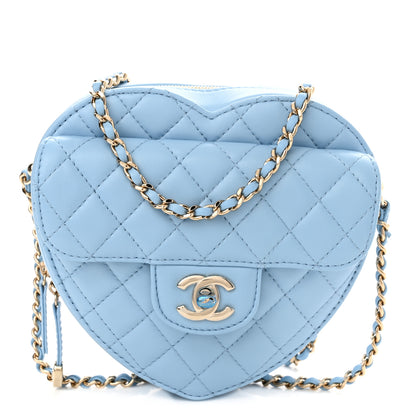 Chanel Lambskin Quilted CC In Love Heart Bag Light Blue 1 of 11