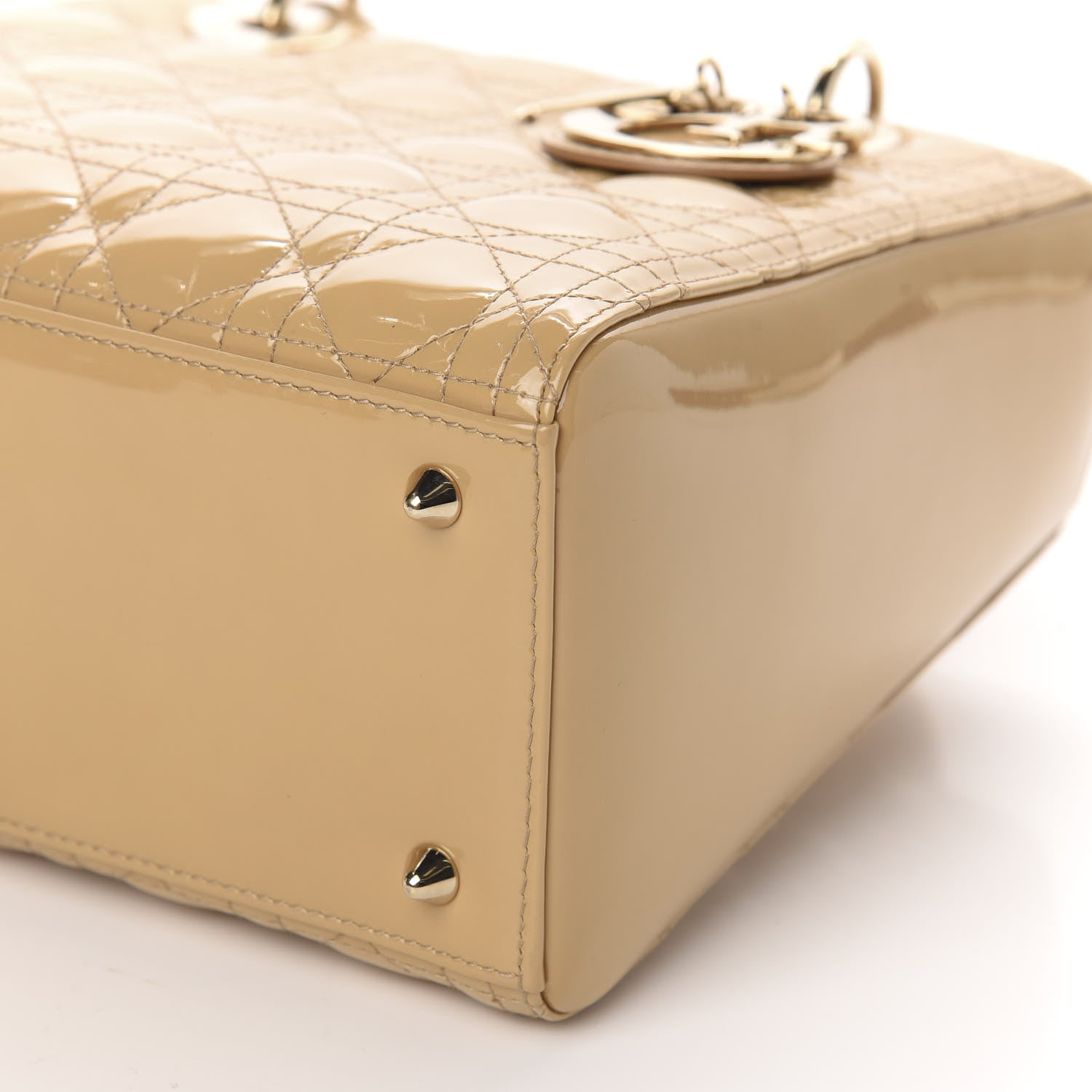 Christian Dior Patent Cannage Medium Lady Dior Beige 7 of 10