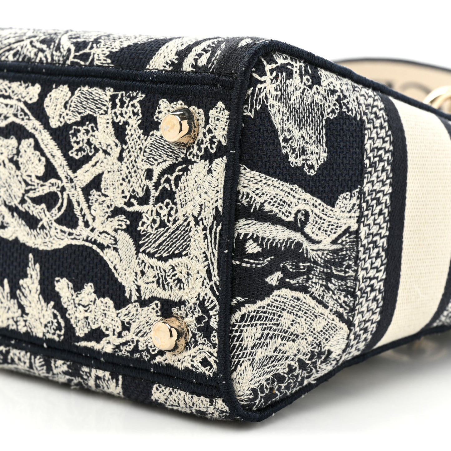 Toile de Jouy Embroidered Medium Lady D-Lite Blue