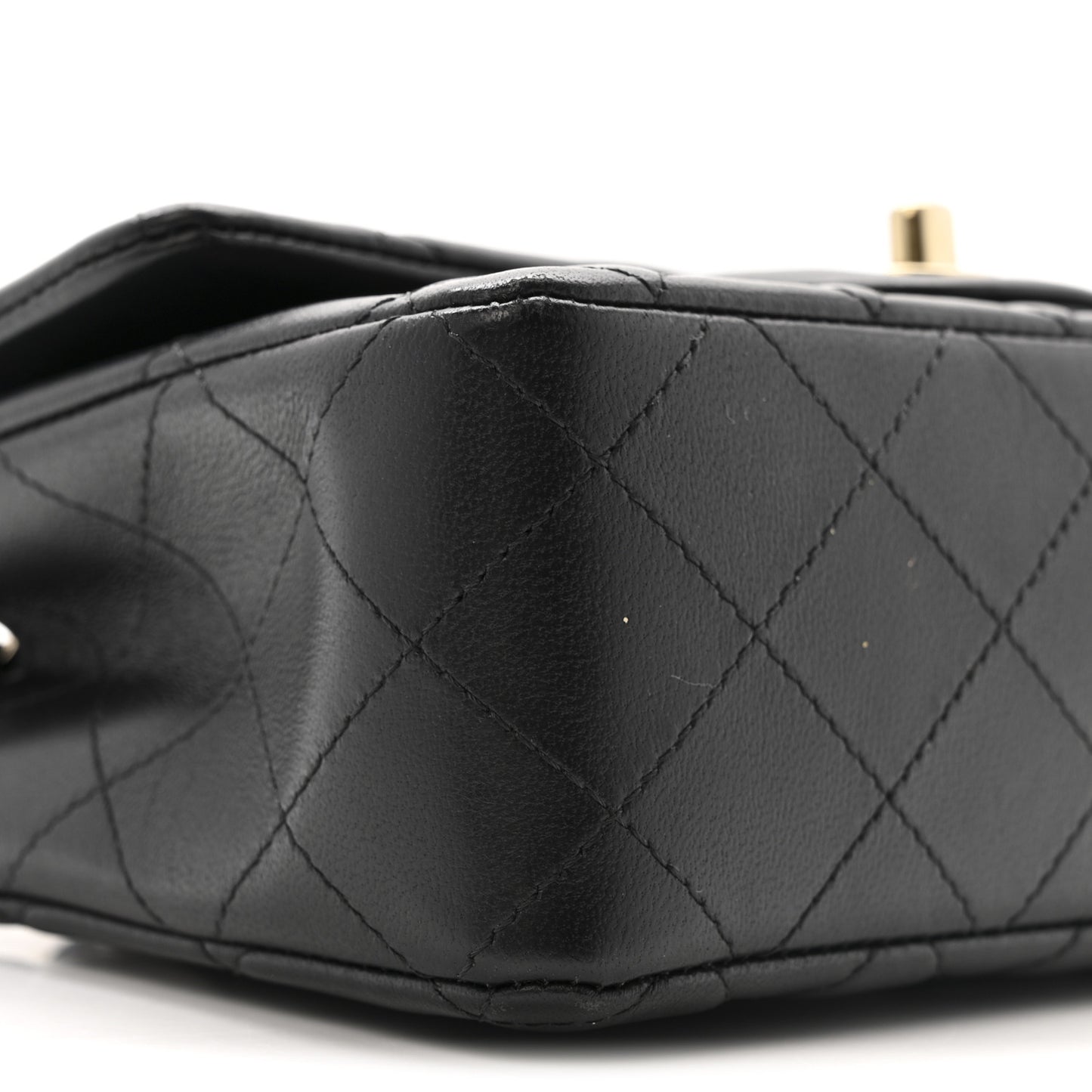 Lambskin Quilted Mini Rectangular Flap Black