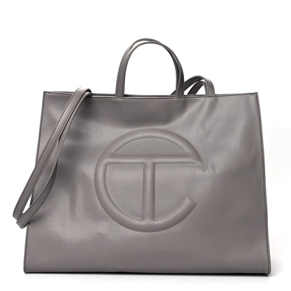 Telfar Vegan Leather Large Shopping Bag Grey 1 of 10