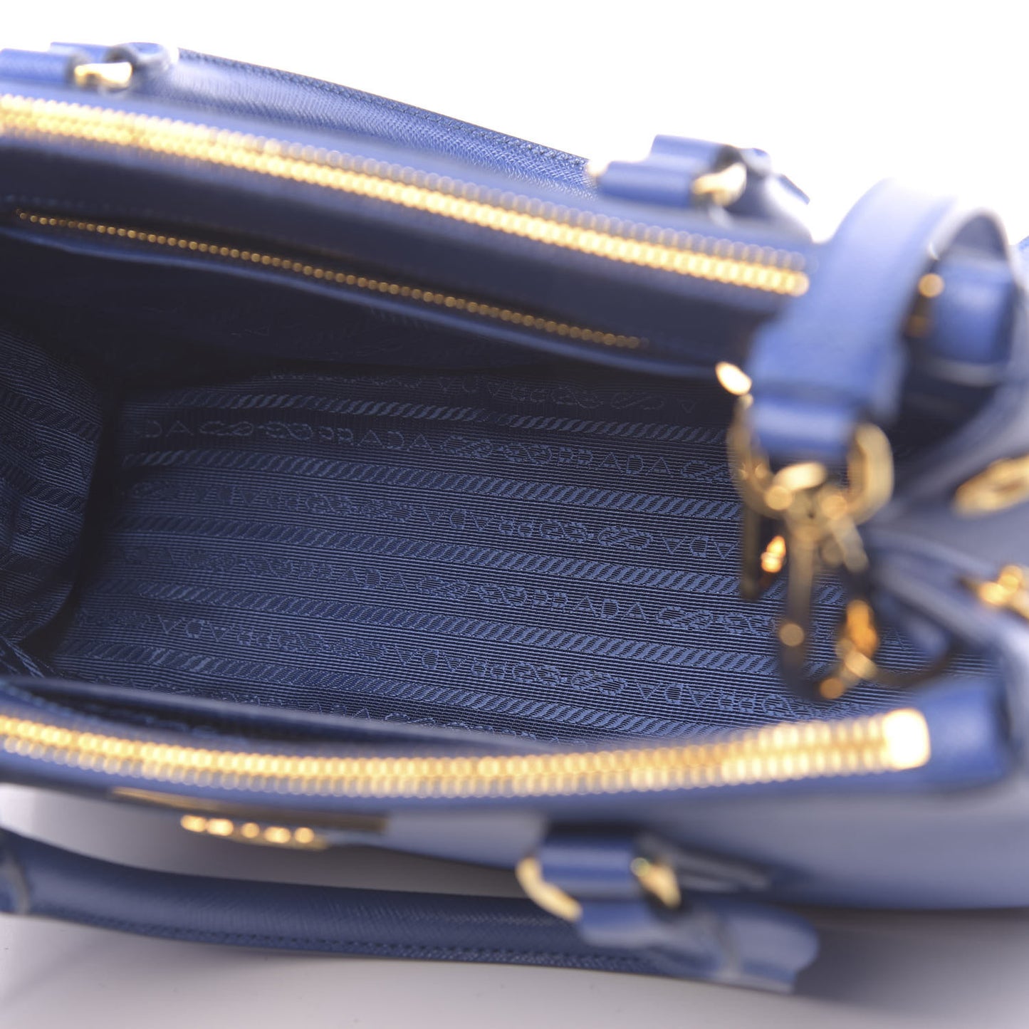 Saffiano Mini Galleria Double Zip Tote Bleuette