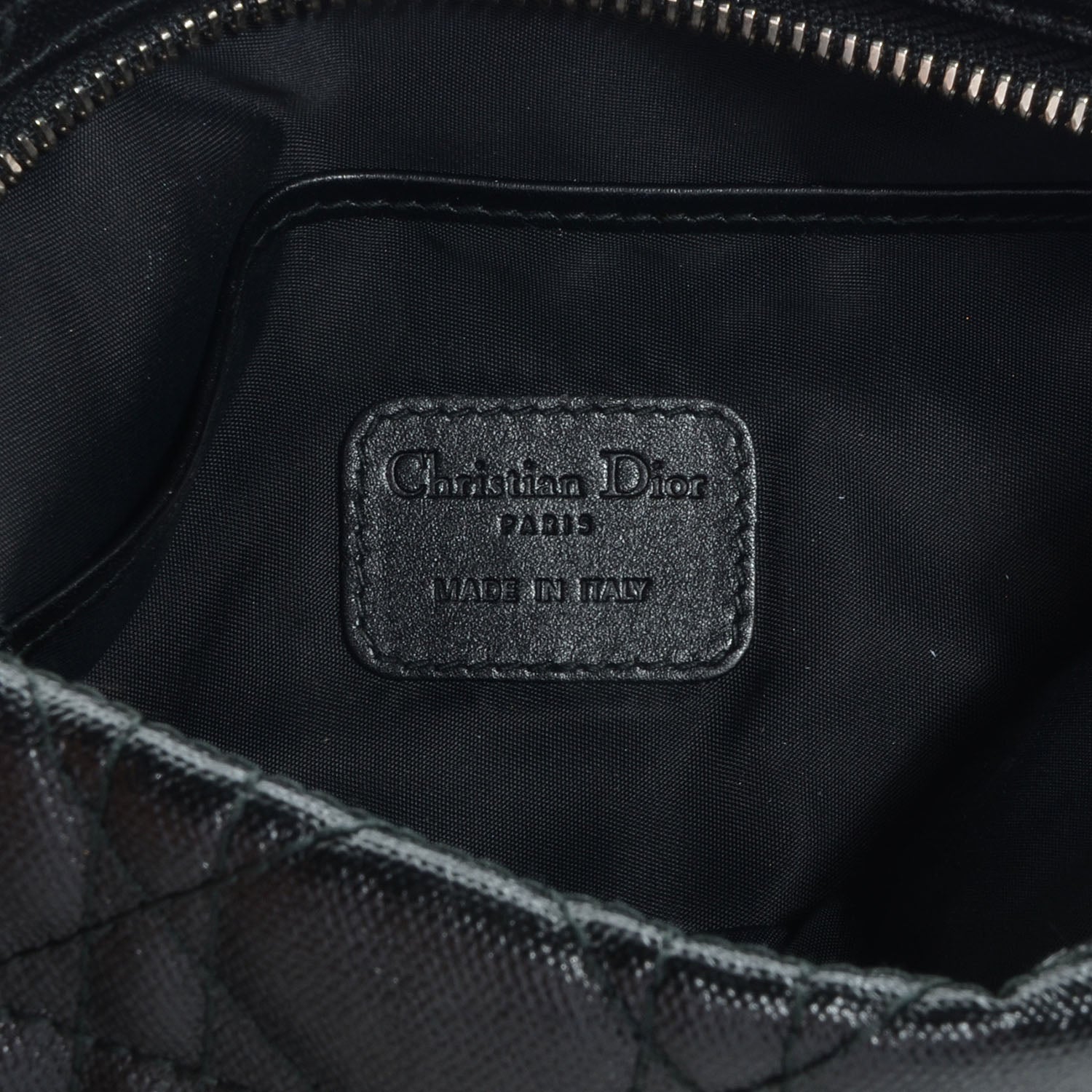 Christian Dior Coated Canvas Cannage Panarea Clutch Black 6 of 7