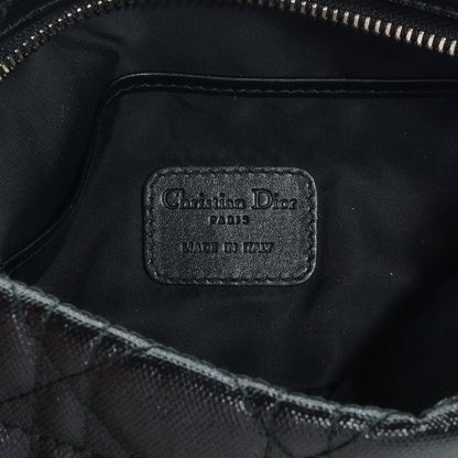 Christian Dior Coated Canvas Cannage Panarea Clutch Black 6 of 7