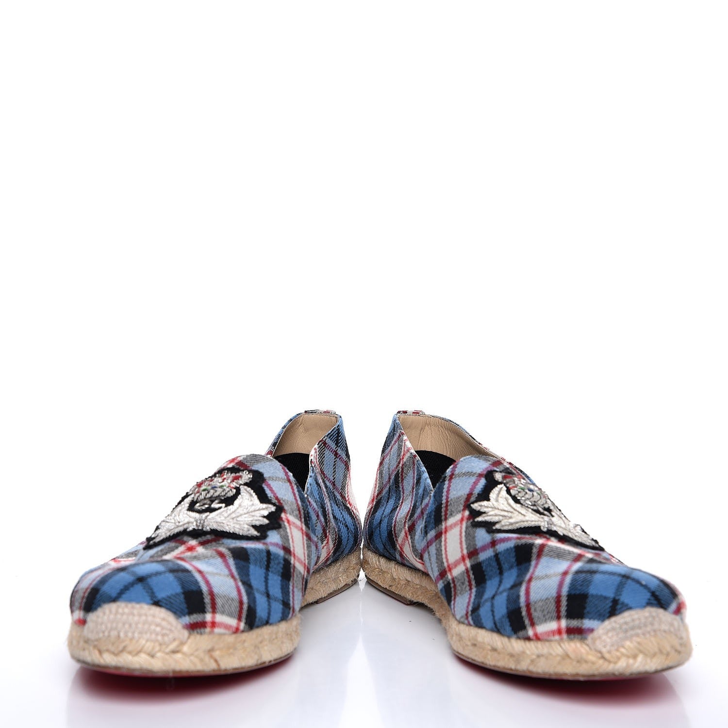 Christian Louboutin CHRISTIAN LOUBOUTIN Tartan Papi Hugo Espadrilles 46 Blue 8 of 9