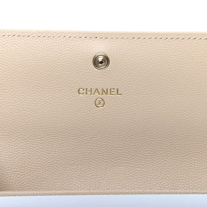 Chanel Caviar Pearl Quilted Coco Candy Wallet Beige 8 of 10