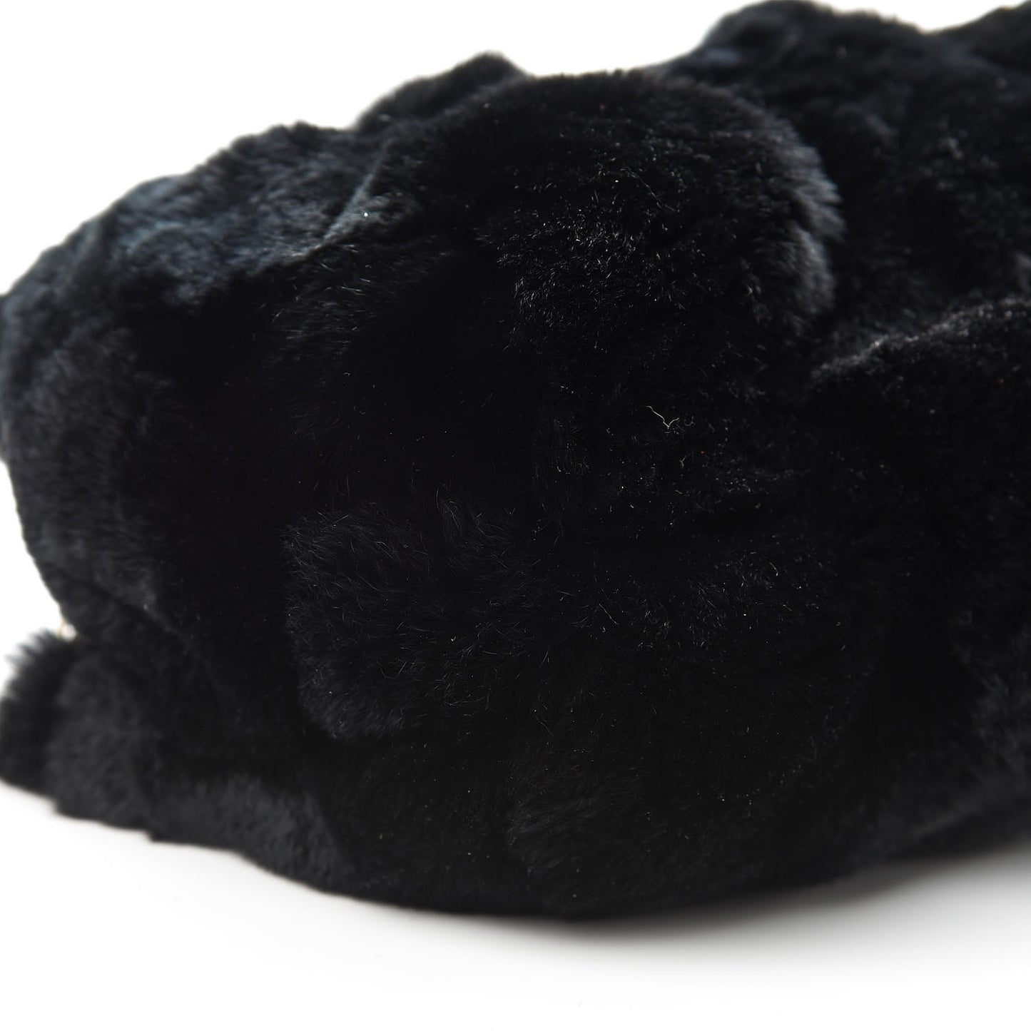 Rabbit Fur Harlequin Shoulder Bag Black