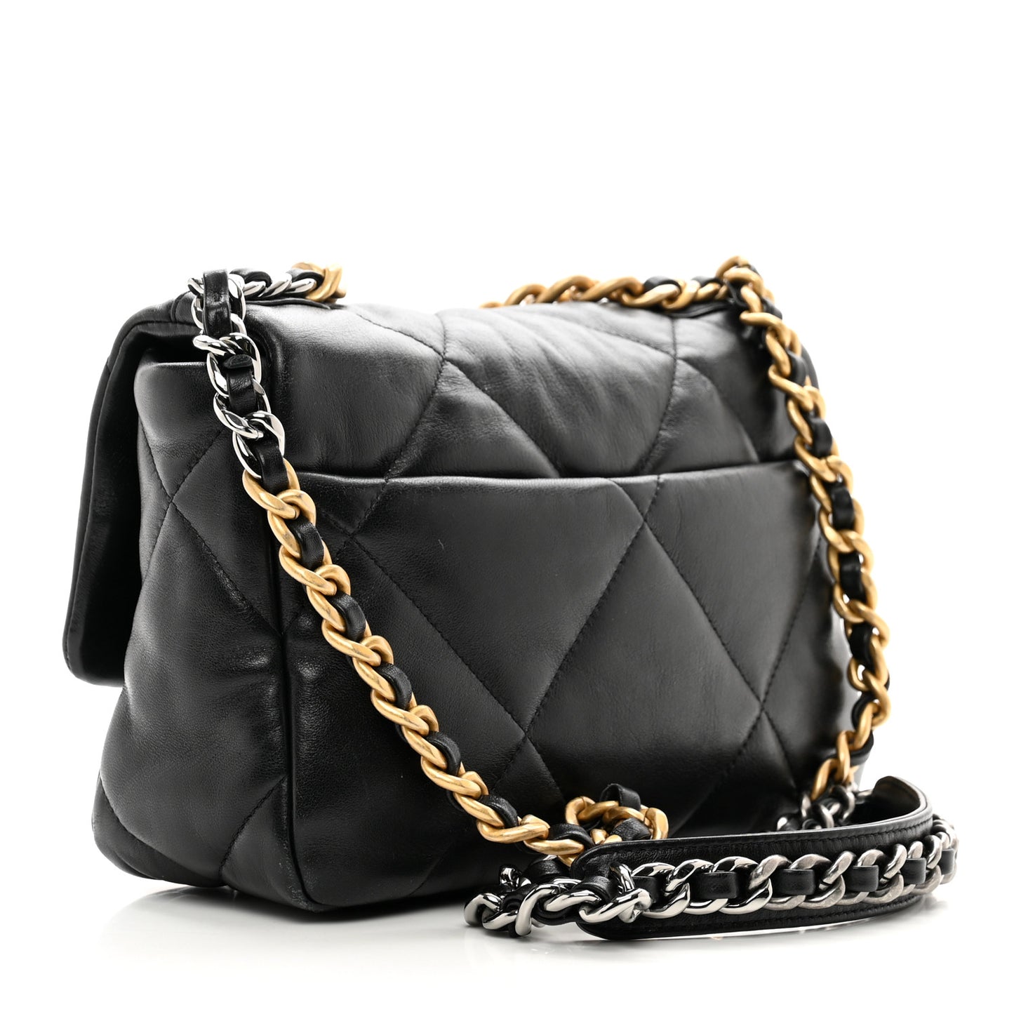Lambskin Quilted Medium Chanel 19 Flap Black