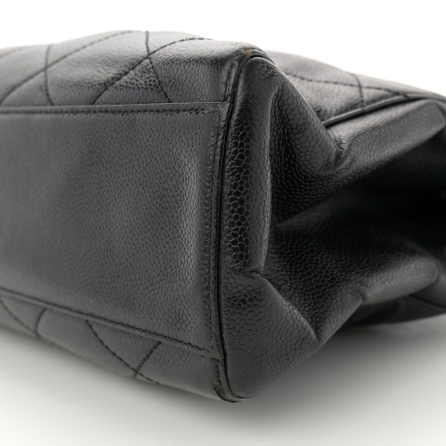 Caviar Quilted Flap Shoulder Bag Black