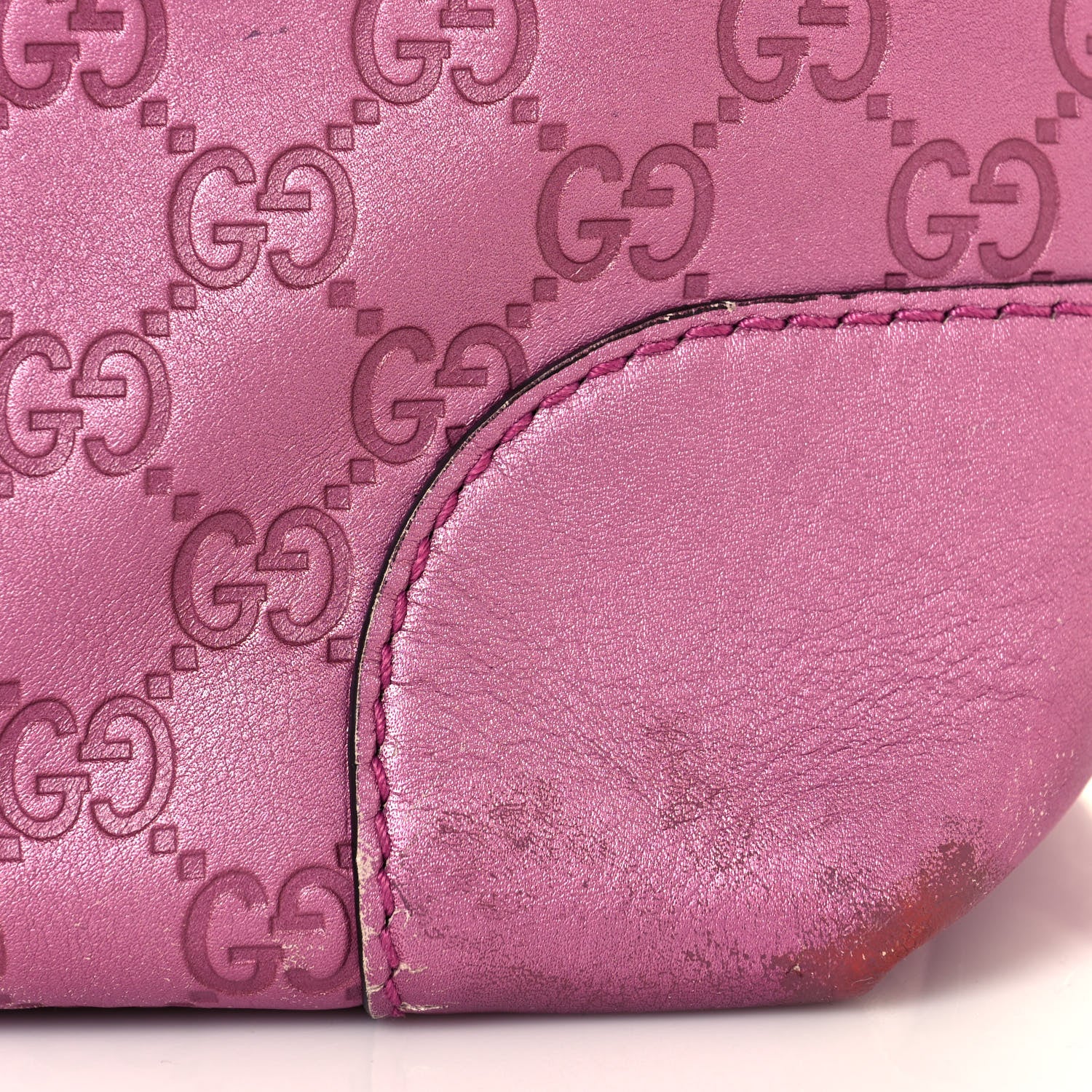 Gucci Metallic Soft Guccissima Large Heart Bit Charm Top Handle Tote Fresia Rose 19 of 26