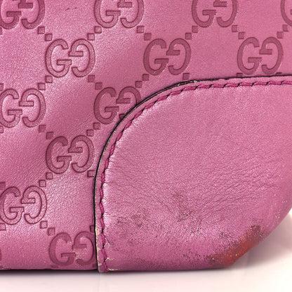 Gucci Metallic Soft Guccissima Large Heart Bit Charm Top Handle Tote Fresia Rose 19 of 26