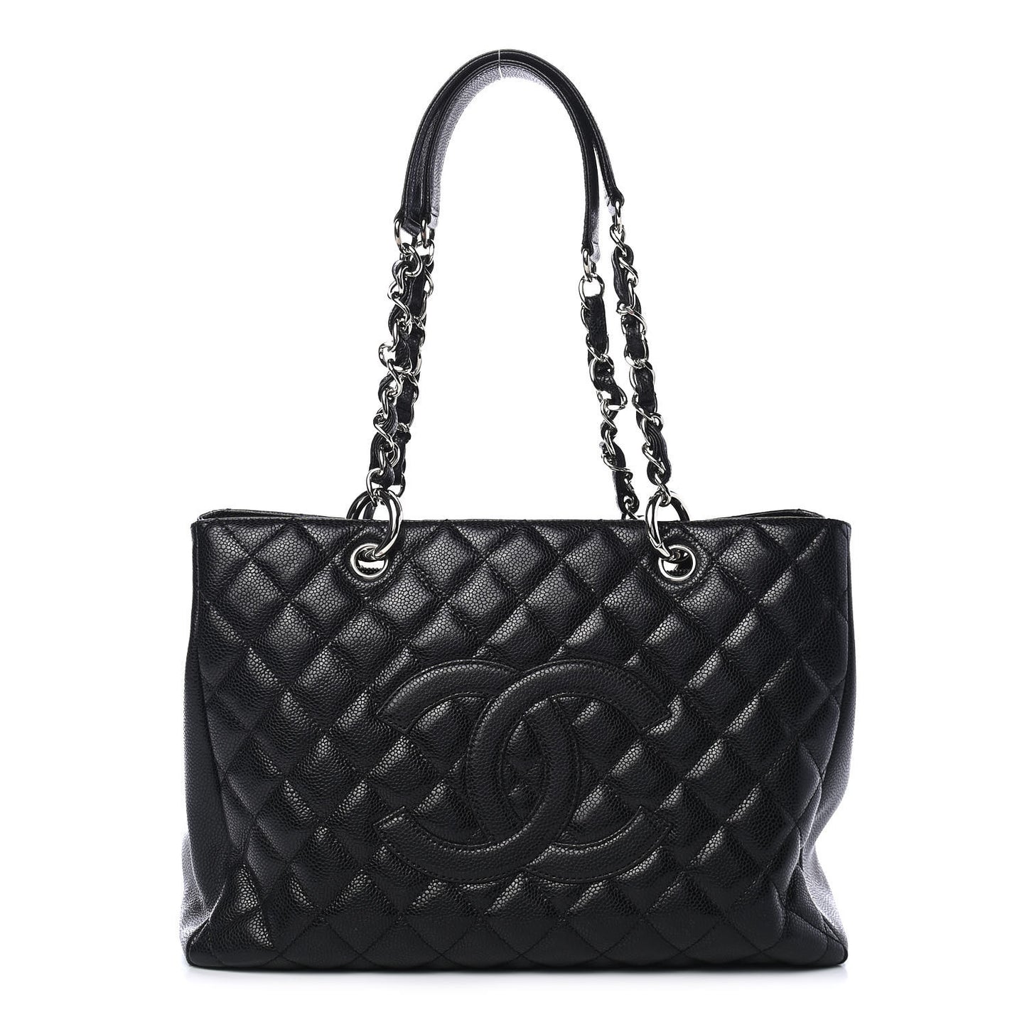 Caviar Quilted Grand Shopping Tote GST Black