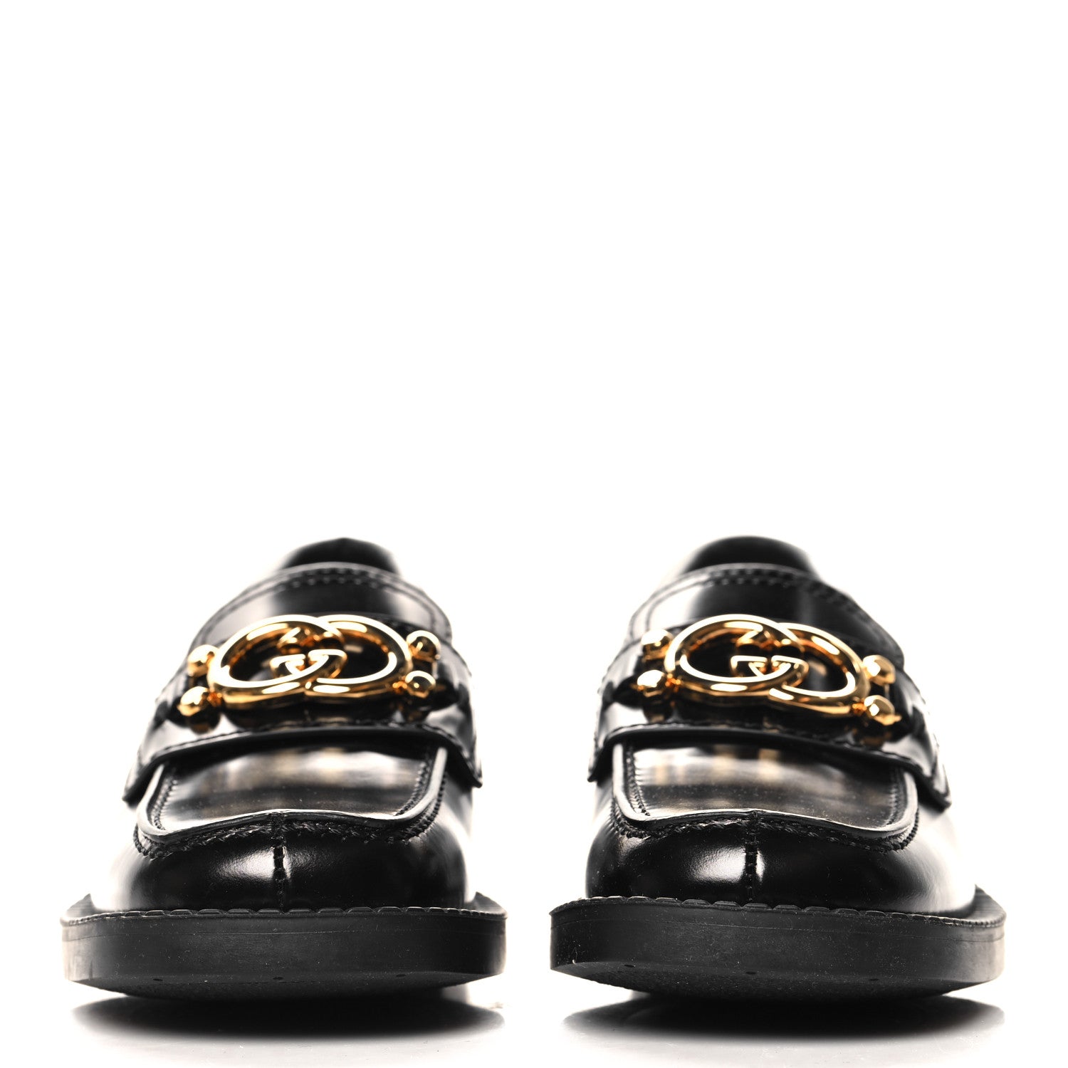 Gucci Spice Lux Nappa Samoa Interlocking G Loafers 36.5 Black 3 of 10