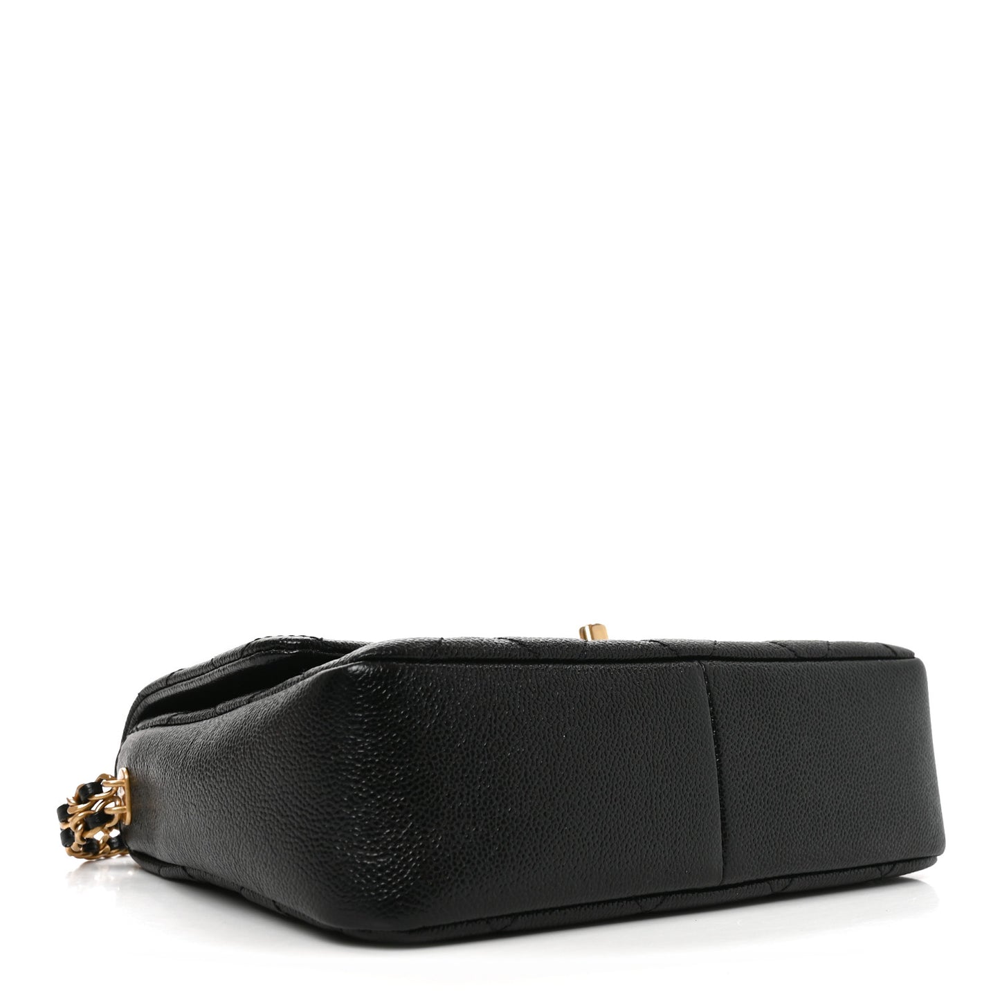 Shiny Caviar Quilted Small Chain Melody Flap Black
