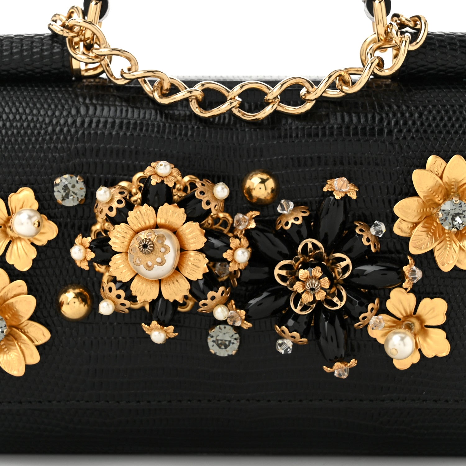 小物 DOLCE&GABBANA walletchain archive Dolce & Gabbana Stampa Iguana Mini Miss Sicily Chain Phone Case