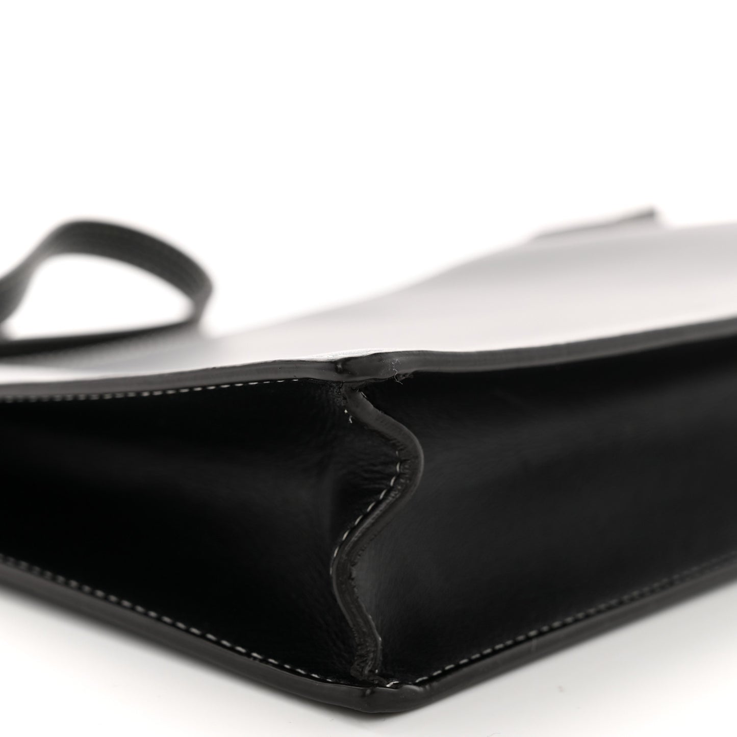 Smooth Calfskin Ring Clutch Black