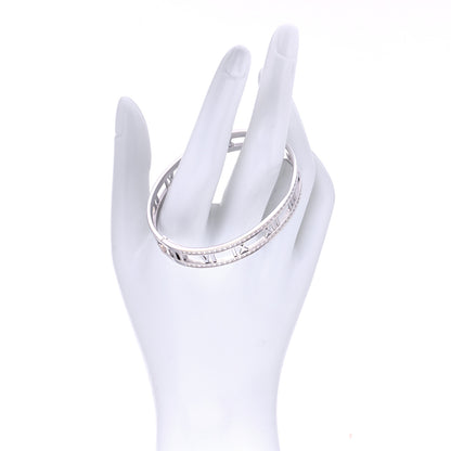 Tiffany 18K White Gold Diamond Atlas Open Hinged Bangle Bracelet 2 of 8