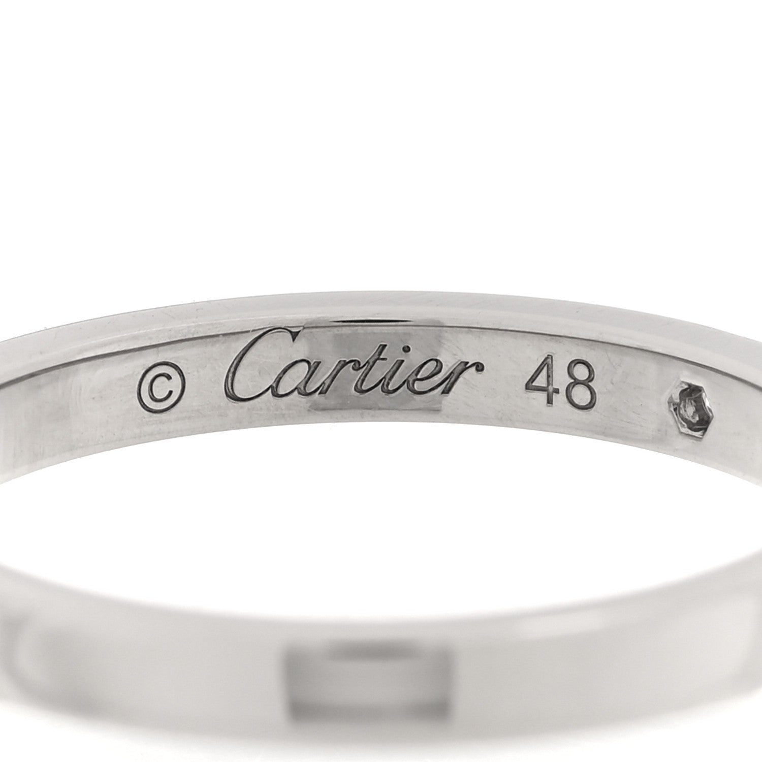 Cartier Platinum Diamond 2.1mm Ballerine Wedding Band Ring 48 4.5 4 of 5
