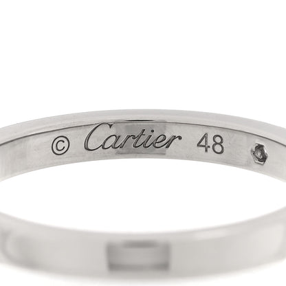 Cartier Platinum Diamond 2.1mm Ballerine Wedding Band Ring 48 4.5 4 of 5