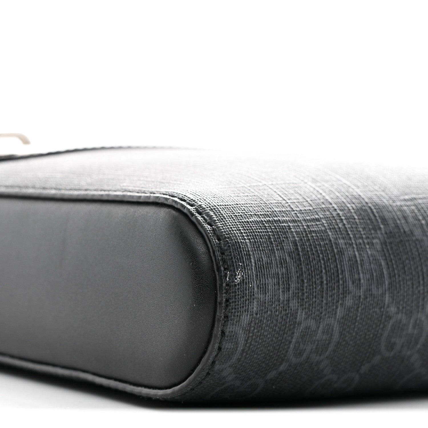 Gucci GG Supreme Monogram Web Small Flat Messenger Bag Black Grey 9 of 12