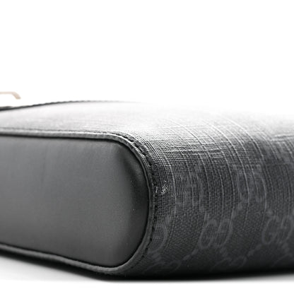 Gucci GG Supreme Monogram Web Small Flat Messenger Bag Black Grey 9 of 12