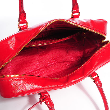 Prada Saffiano Vernice Lux Bauletto Rosso 5 of 9