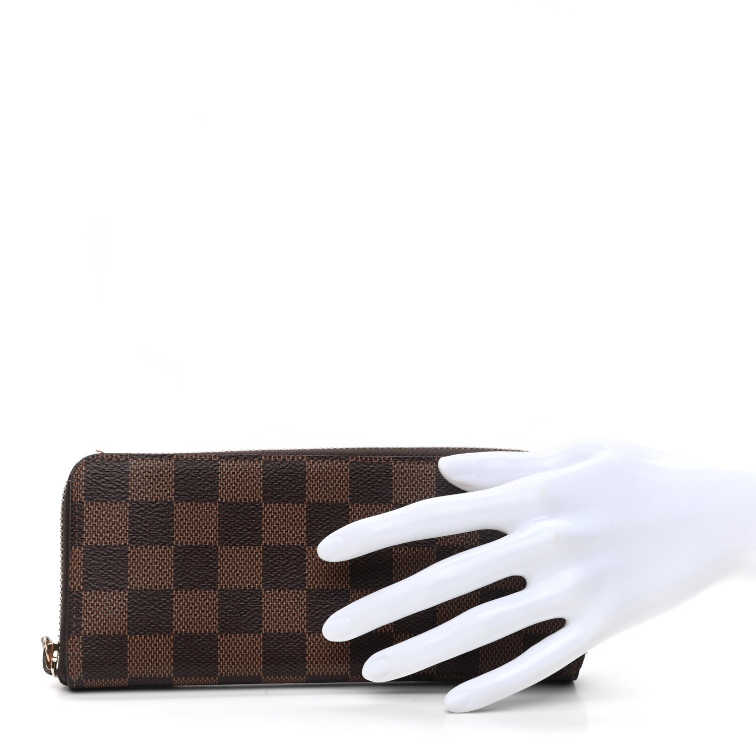Louis Vuitton Damier Ebene Clemence Wallet Rose Ballerine 2 of 8
