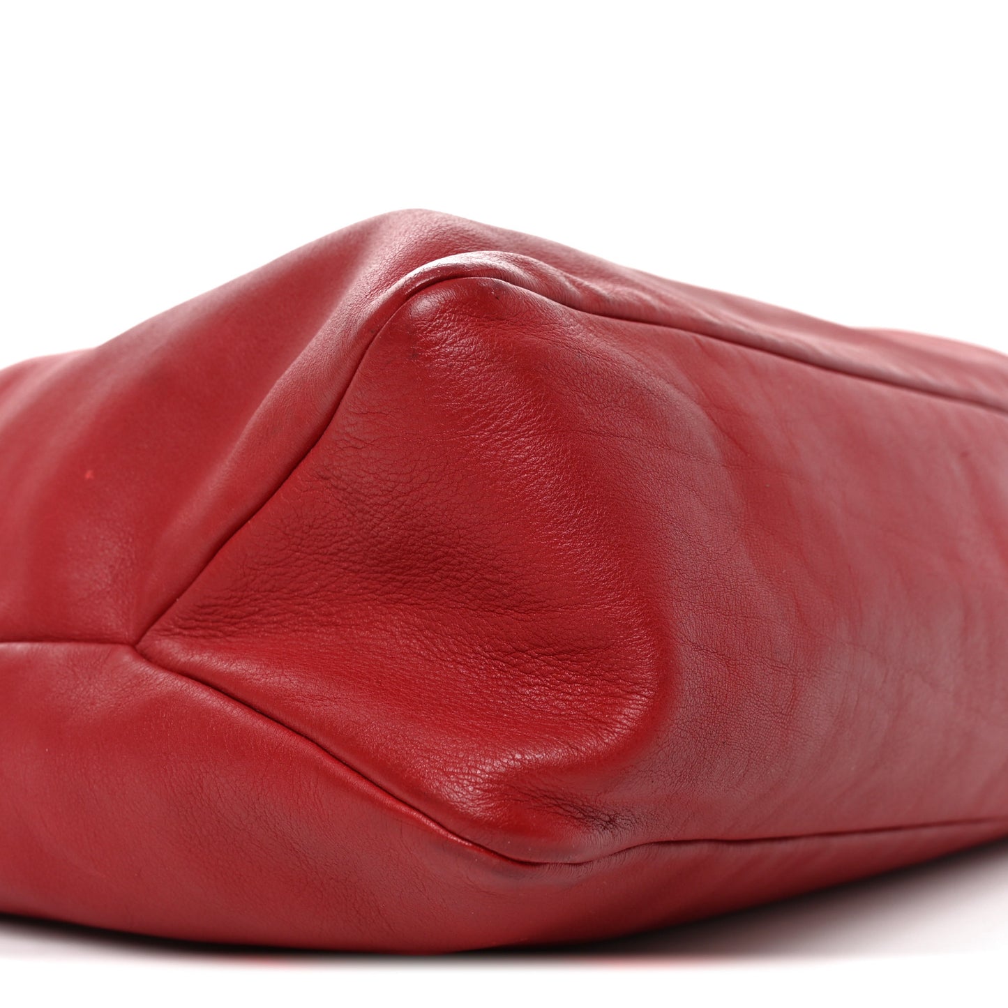 Calfskin Large Horsebit Chain Hobo Red