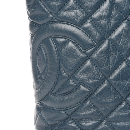 Chanel Aged Calfskin Quilted Large Cotton Club Tote Blue 11 of 20