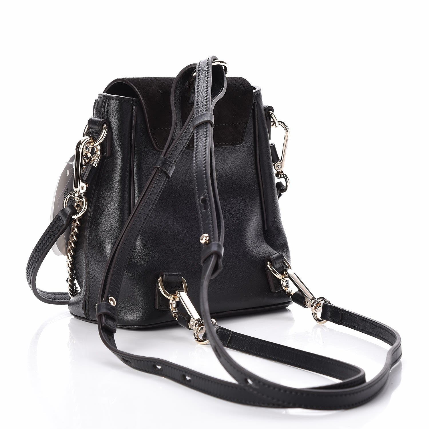 Chloe Suede Calfskin Mini Faye Backpack Black 3 of 7