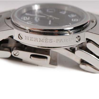 Hermes Stainless Steel 24mm Clipper Quartz Watch Black 8 of 10