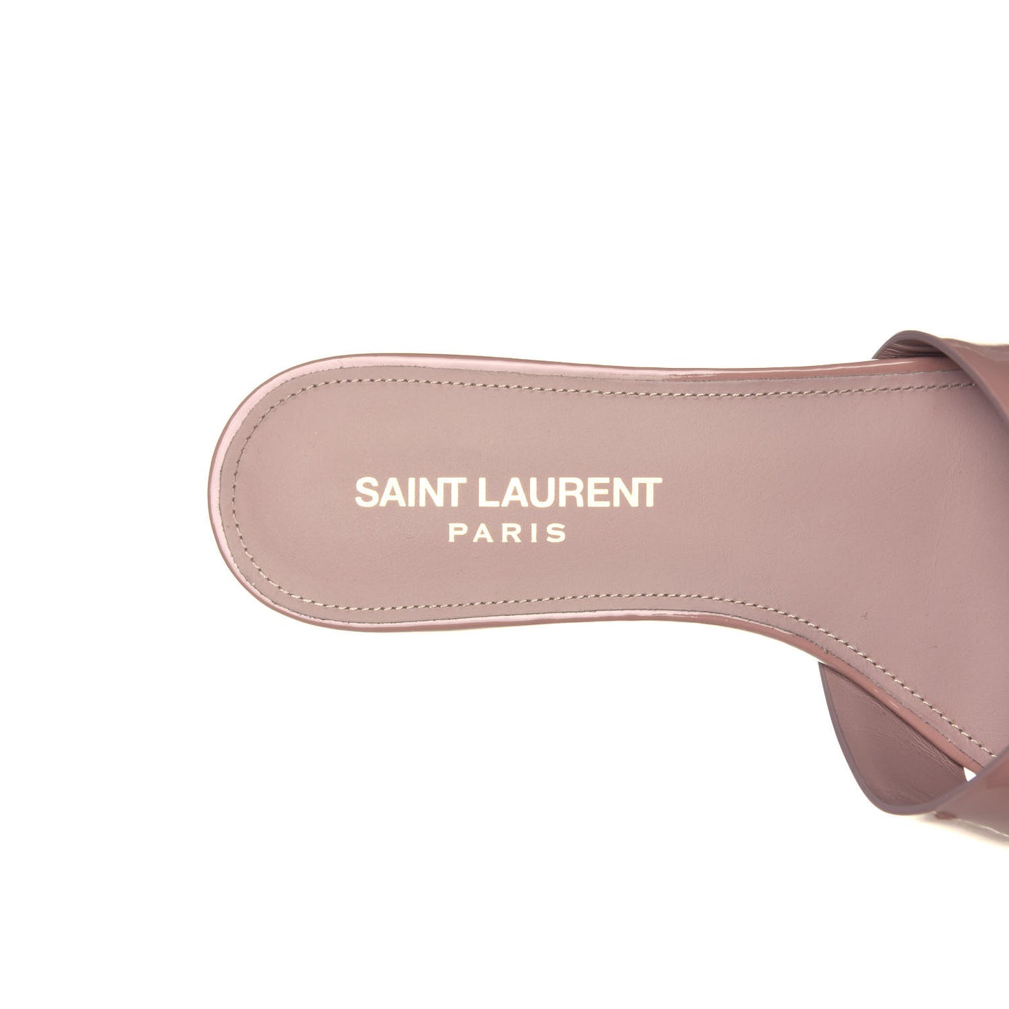Patent Calfskin Nu Pied 05 Slide Sandals 35 Nude