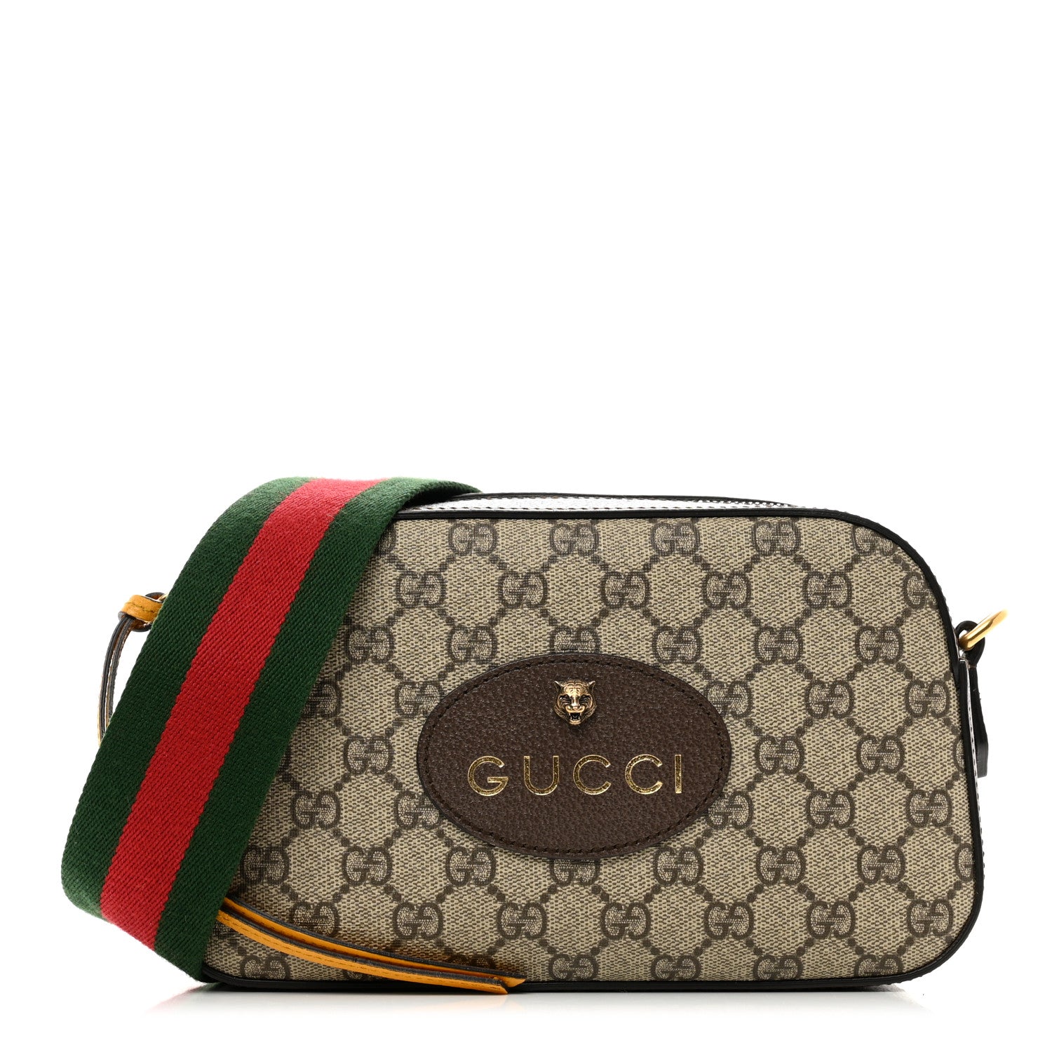 Gucci GG Supreme Monogram Web Neo Vintage Shoulder Bag Beige New Acero Crop 1 of 10